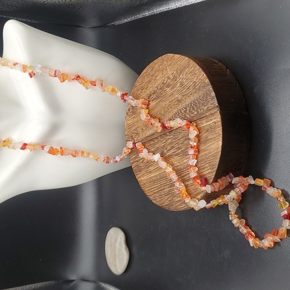 Amber and critrine precious stone native necklace N3308 - Picture 1 of 4